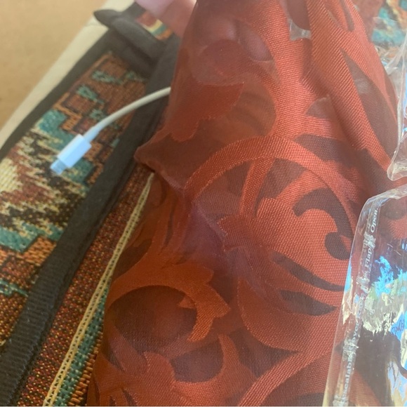 World Market Sheer Floral Panel!Sleeve Top 40 x 84” - Picture 3 of 5